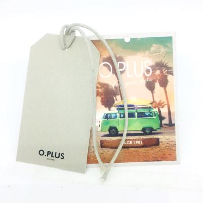 China Sustainable Custom Brand Clothing Logo Recycled Paper Hang Tag For Garment for sale