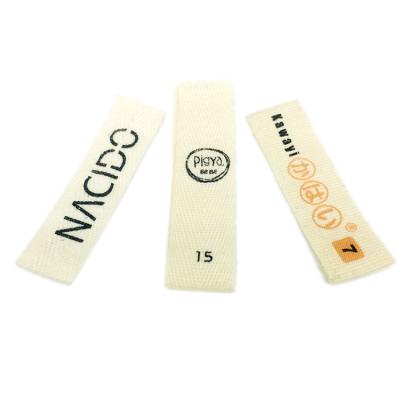 China Sustainable Custom 100% Cotton Printed Garment Brand Logo Neck Labels For Apparel for sale