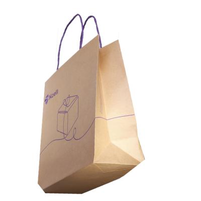 China Wholesale Custom Environmental Recyclable Boutique Small Recyclable Kraft Paper Shopping Bag for sale