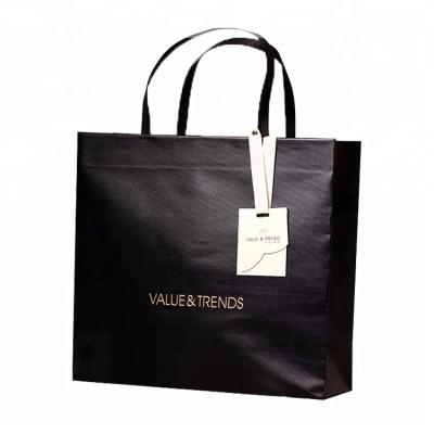 China Creative Custom Brand Recyclable Design Offset Printing Logo Bag Paper With Silk Ribbon Band Handle for sale