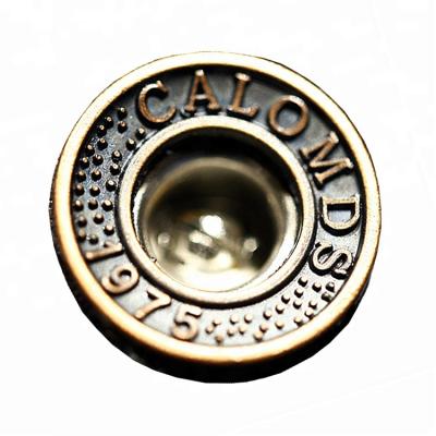 China Custom private dry cleaning design brand jeans metal button for sale