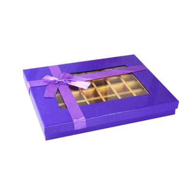 China Recycled Materials Fashion Paper Boxes Purple Candy Chocolates Gift Box Custom Packaging Cardboard Gift Box for sale