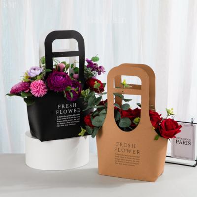 China Wholesale Disposable Flowers Handbag Gift Bag Bouquet Paper Bag for sale