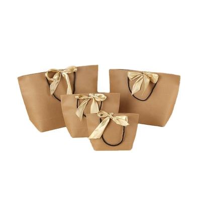 China Recycled Materials Custom Your Own Logo Design Brown Kraft Paper Bag Food With Handle Cheap Price Shopping Bag for sale