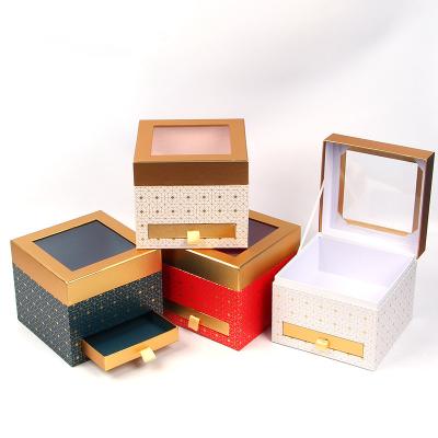 China Recycled Materials Shape Paper Boxes Custom Logo Craft Drawer Packaging Paper Box Flower Lipstick Box for sale