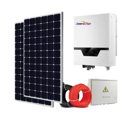 China Amensolar 3kw 5kw 10kw 15kw 20 kw 50kw 100kva Industrial Solar Panel System 5kva Price for sale