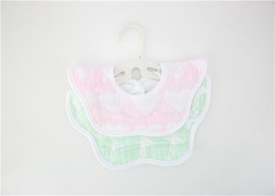 China 2pk Jacquard Milk Feeding Bibs , Wipeable Baby Boy Dribble Bibs High Wter Asorption for sale