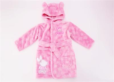 China Warm Comfortable Baby Hooded Bathrobe , Coral Fleece Baby Towelling Robe for sale