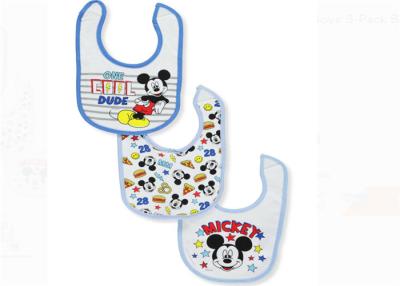 China Disney Mickey Mouse Baby Feeding Bibs Cotton Jersey / Terry Backing 3 Pack for sale