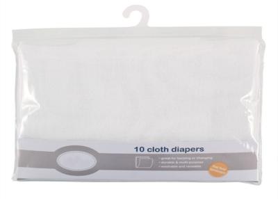 Chine Couches-culottes de tissu de bébé de Birdseye Flatfold pour le blanc d'enfants en bas âge coton 100% de 10 paquets à vendre