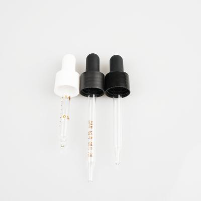 China Non Spill Wholesale 18/415 Black Cosmetic Plastic Dropper Cap for sale