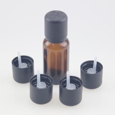 China Cosmetic 18/415 plastic Screw Cap for 5ml 10ml 15ml 20ml 30ml 50ml 100ml euro Round Glass Bottles for cosmetic packaging for sale