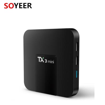 China Best Selling Android 9.0 Amlogic S905W Smart TV Box TX3 Mini 100M Lan Cheapest Android Tv Box From HD TV Soyeer for sale