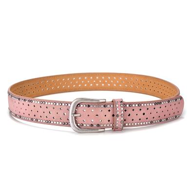 China Fashion 3.3 Width PU Diamond Buckle Waistband Jeans Belt Pin Buckle Zinc Alloy Crystal Belt For Women for sale