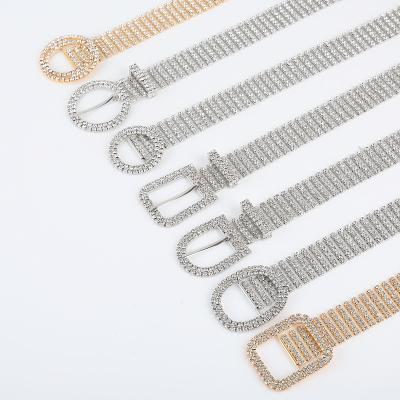 China wholesale high quality width 44mm customized rhinestone gold fancy luxury diamond fashion metal crystal chain belt for skirt KPD-449 for sale