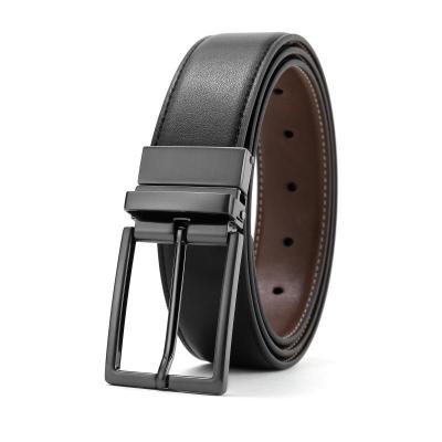 China High Quality Reversible Cowhide 3.3cm Width Pin Buckle Double Sides Used Genuine Leather Belts for sale