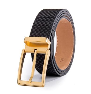 China Skin 3.3cm, 3.8cm Width Classic Mens Stainless Steel Pin Buckle Belt Mens Genuine Cow Leather for sale