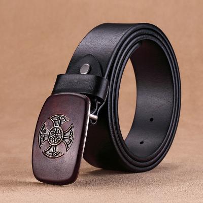 China 3.8cm width wrap leather buckle style genuine leather western belt buckle leather belts for men for sale