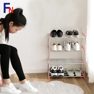 China Sustainable Wholesale High Quality Modern Indoor 4 Layer Stainless Steel Shoe Rack for sale