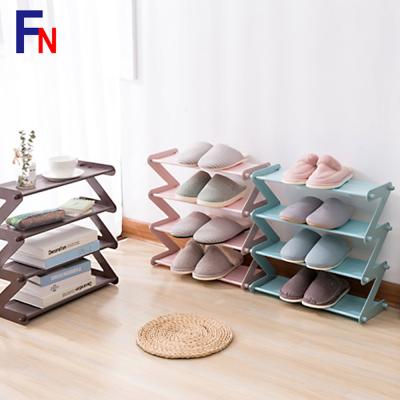 China Modern Multifunctional High Quality Sustainable 4 Layers Stainless Steel Indoor Shoe Rack for sale