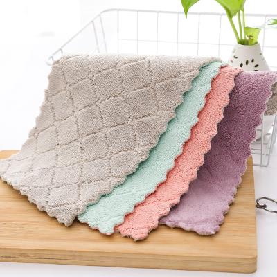 China 16*25cm Microfiber Kitchen Dish Cloth Stocked Absorbent Towel, Non-stick Oil Wash Cloth Cloth, Household Dishwasher Cleaner Mopping Tools for sale