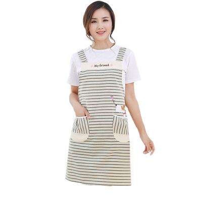 China Modern Simplicity 2021 Hot-selling Modern Fashion English Kitchen Oil-proof Simple Homes Bars Cotton Cute Embroidered Linen Apron for sale