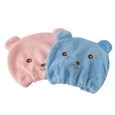 China Quick-drying Viable Animal Turban Hair Cap Towel Cute Adult Female Thick Super Absorbent Cartoon Shower Cap for sale