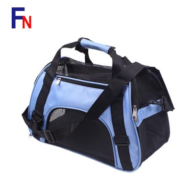 China Oxford Duarable Cat Airline Travel Portable Pet Carrier Breathable Pet Tote Shoulder Bag for sale