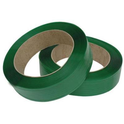 China Machine Packing 19mm Green PET Strapping For Cargo Packing for sale