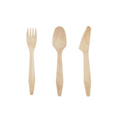 China Disposable Biodegradable Custom Wooden Cutlery Spoon Eco - Friendly Disposable Wooden Cutlery for sale