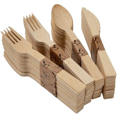 China 160mm Disposable Wooden Knife Fork Spoon Set Item Include Napkin Wooden Disposable Cutlery Individual Packing for sale