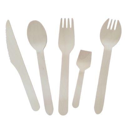 China Birchwood Disposable Cutlery Custom Made Wood With Wrapped Wooden Disposable Cutlery For Restaurant for sale