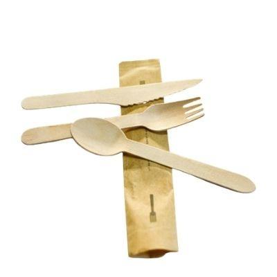 China Cheap Disposable Disposable Wooden Cutlery Fork Knife Cutlery Sets Birch Wood Cutlery Sets for sale