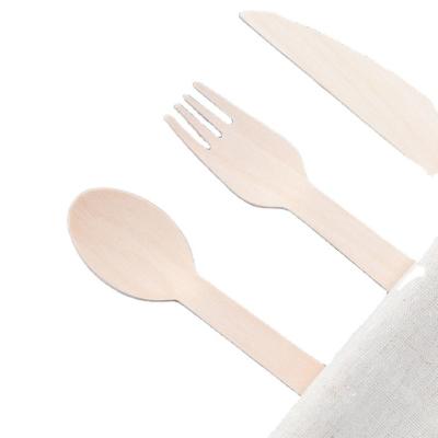 China Food Grade Disposable Safe Custom Wooden Cutlery Sets Disposable for sale