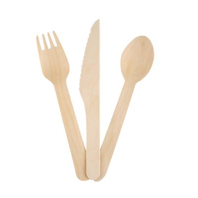 China Birch wood spoon/disposable biodegradable bulk forks/disposable knives wooden cutlery for sale