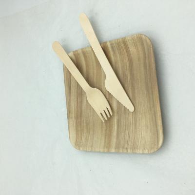 China Wholesale Disposable Portable Wooden Cutlery Travel Set Bamboo Disposable Cutlery Set With Bag Travel for sale