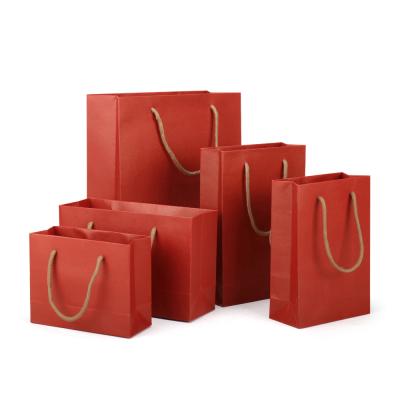 China BIODEGRADABLE Paper Carrier Bag Kraft Paper Bag With Rope Handle for sale