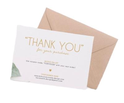 China paper & Cardboard Thank You Cards Custom With Logo Envelopes for sale