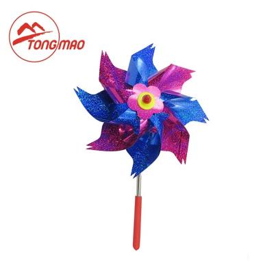 China Eco-friendly and natural outdoor children's gift toy 27 to 76cm colorful PVC extendable telescopic windmill for kids for sale