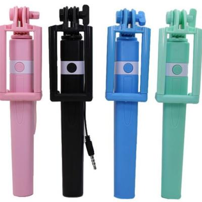 China New Model Mini Selfie Stick Folding Private Wire Controlled Hand Blue Tooth Selfie Stick for sale