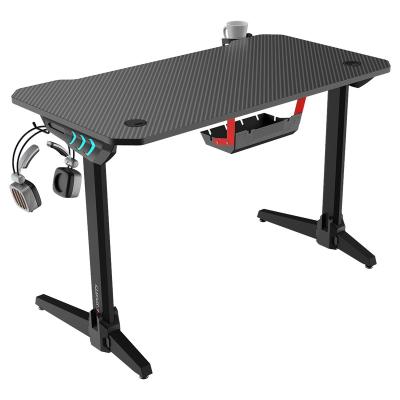 China (Height)Adjustable Style LED Computer Game Computer Furniture Industrial PC Desk Table for sale