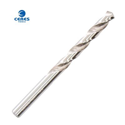 China Fully ground DIN338 standard HSS4341bright color 135 split point HSS straight shank twist drill bit for metal drilling for sale