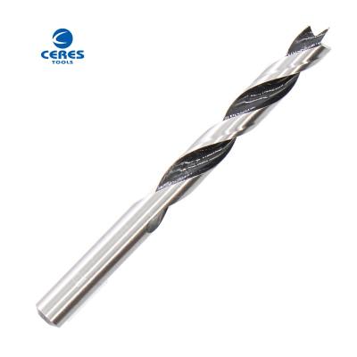 China three point 45 carbon steel Bright&Black finish drill bit for wood drilling for sale