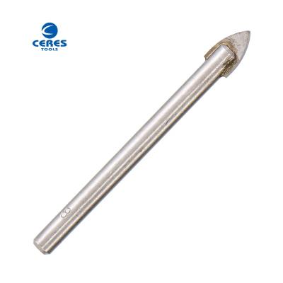 China Straight shank sandblasted finish flat tip rolled glass tile drill bit for glass drilling for sale