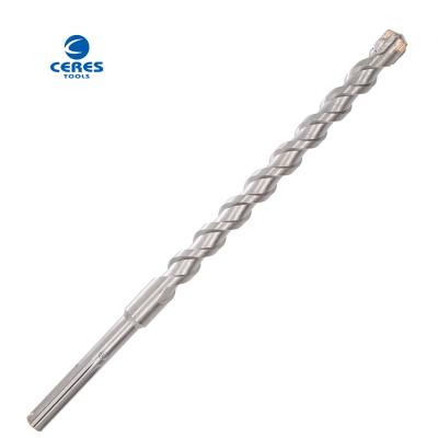 China SDS MAX shank flat tip double flutes hammer drill bits for concrete drilling for sale