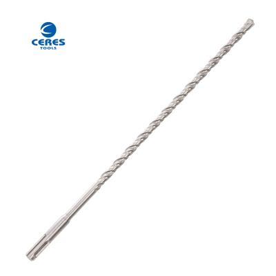 China SDS PLUS shank flat tip double flutes hammer drill bits for concrete drilling for sale