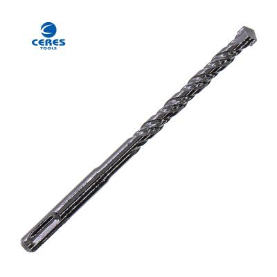 China SDS PLUS shank flat tip double flutes hammer drill bits for concrete drilling for sale