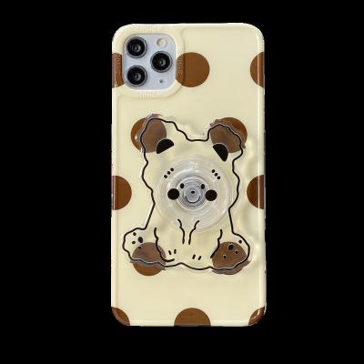 China Eco-friendly Cartoon Bear Design Phone Case With Wave Dot Cell Phone Case For iphone Cell Phone Case for sale