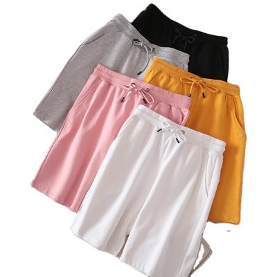 China Anti-wrinkle 2021 summer empty logo cotton sports shorts customizable men and women the same beach shorts for sale