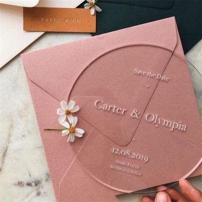 China Europe Factory Customized Invitation Cards Personalized Acrylic Invitation Wedding Card for sale